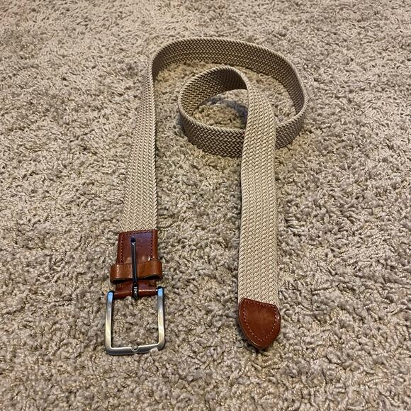 Tommy Bahama Jack Stretch Webbed Belt in Khaki size L/XL Leather - Picture 4 of 7